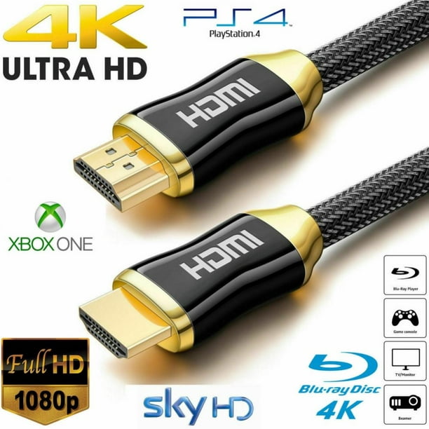 PREMIUM 4K HDMI CABLE 2.0 HIGH SPEED GOLD PLATED BRAIDED LEAD 2160P 3D HDTV UHD